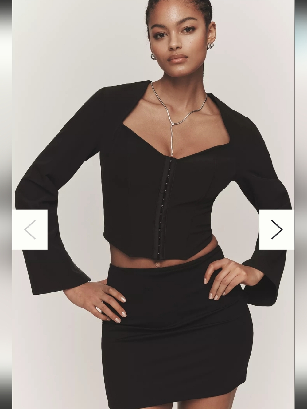 Anthropologie Open-Back Tuxedo Top | Black | Size M